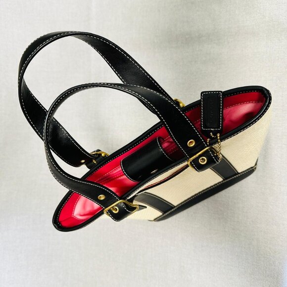 Coach Black Beige Bucket Shoulder Bag - Picture 3 of 9